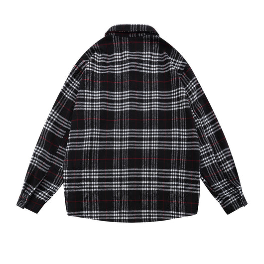 Camisa Cuadriculada con Bordado de Letras para Hombre - Image 8