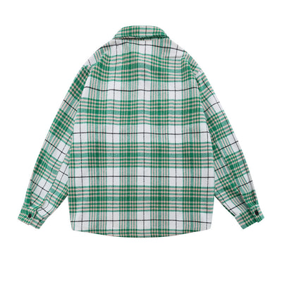 Camisa Cuadriculada con Bordado de Letras para Hombre - Image 10