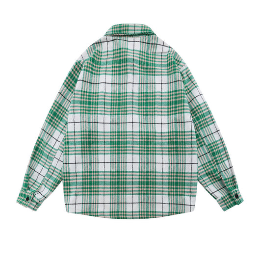 Camisa Cuadriculada con Bordado de Letras para Hombre - Image 10