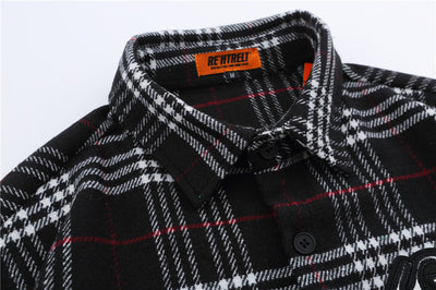 Camisa Cuadriculada con Bordado de Letras para Hombre - Image 11