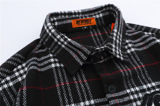 Camisa Cuadriculada con Bordado de Letras para Hombre - Image 11