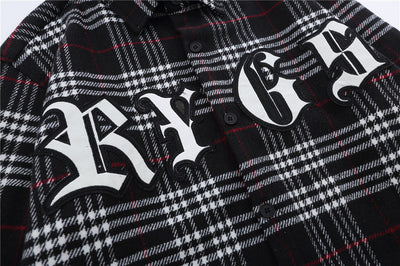 Camisa Cuadriculada con Bordado de Letras para Hombre - Image 12