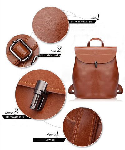 Mochila de Cuero para Mujer - Bolso Convertible 4 en 1 con Billetera - Image 14