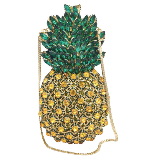 Clutch de Banquete con Piña y Cristales Brillantes