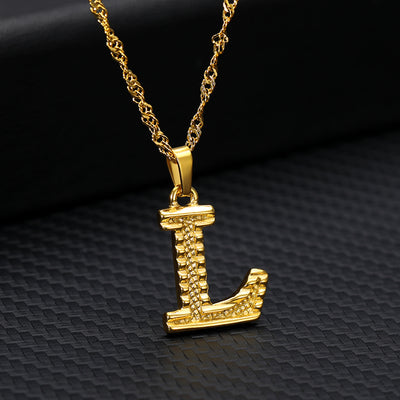 Collar con Colgante de 26 Letras Chapado en Oro - Image 14
