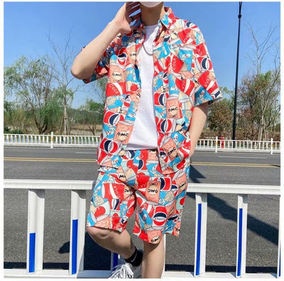 Conjunto de Playa Floral para Hombre - Camisa y Pantalones Cortos - Image 16