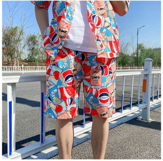 Conjunto de Playa Floral para Hombre - Camisa y Pantalones Cortos - Image 17