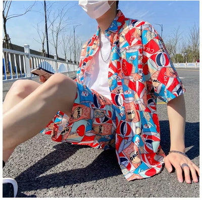 Conjunto de Playa Floral para Hombre - Camisa y Pantalones Cortos - Image 18