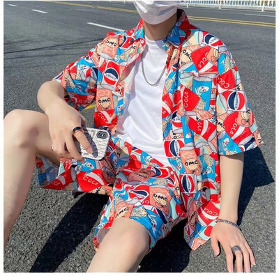 Conjunto de Playa Floral para Hombre - Camisa y Pantalones Cortos - Image 19