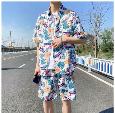 Conjunto de Playa Floral para Hombre - Camisa y Pantalones Cortos - Image 20