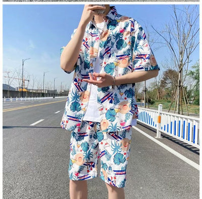 Conjunto de Playa Floral para Hombre - Camisa y Pantalones Cortos - Image 22