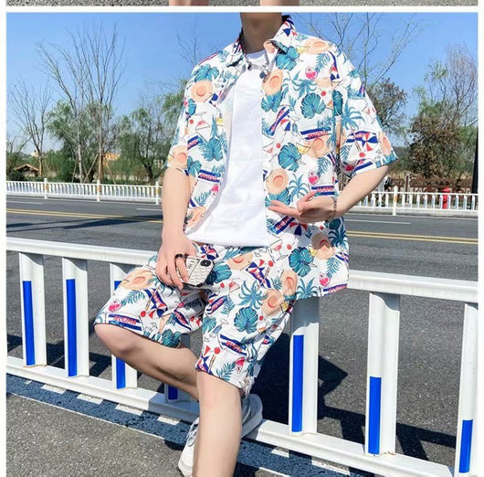 Conjunto de Playa Floral para Hombre - Camisa y Pantalones Cortos - Image 23