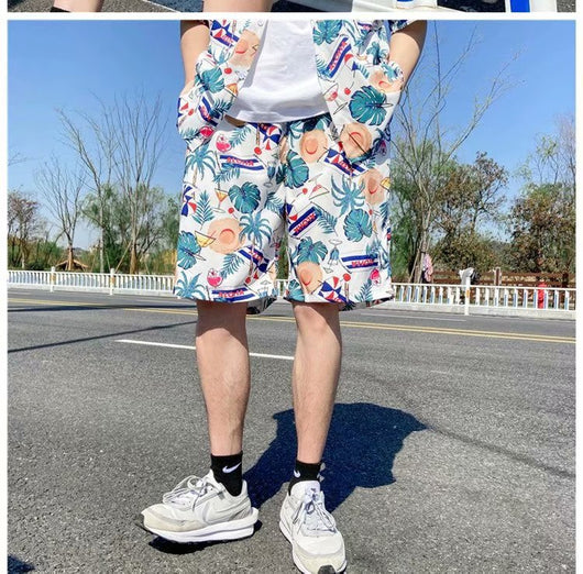 Conjunto de Playa Floral para Hombre - Camisa y Pantalones Cortos - Image 25