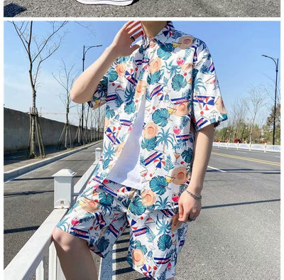Conjunto de Playa Floral para Hombre - Camisa y Pantalones Cortos - Image 27