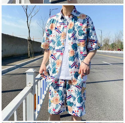 Conjunto de Playa Floral para Hombre - Camisa y Pantalones Cortos - Image 28