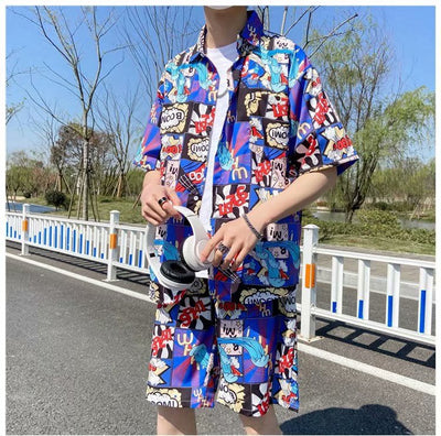 Conjunto de Playa Floral para Hombre - Camisa y Pantalones Cortos - Image 29