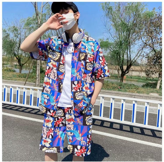 Conjunto de Playa Floral para Hombre - Camisa y Pantalones Cortos - Image 30