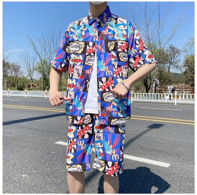 Conjunto de Playa Floral para Hombre - Camisa y Pantalones Cortos - Image 33