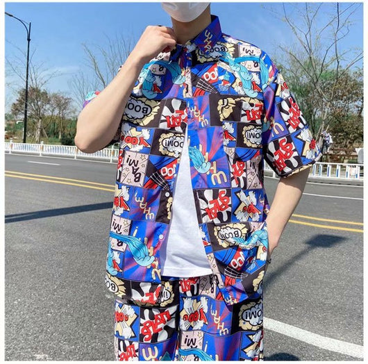 Conjunto de Playa Floral para Hombre - Camisa y Pantalones Cortos - Image 34