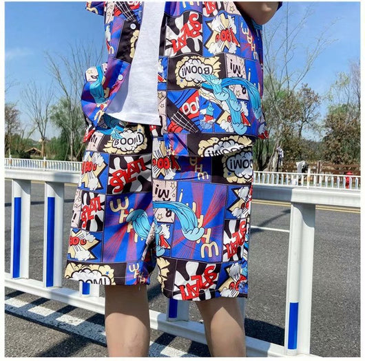 Conjunto de Playa Floral para Hombre - Camisa y Pantalones Cortos - Image 36
