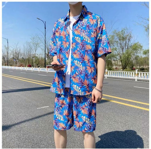 Conjunto de Playa Floral para Hombre - Camisa y Pantalones Cortos - Image 40