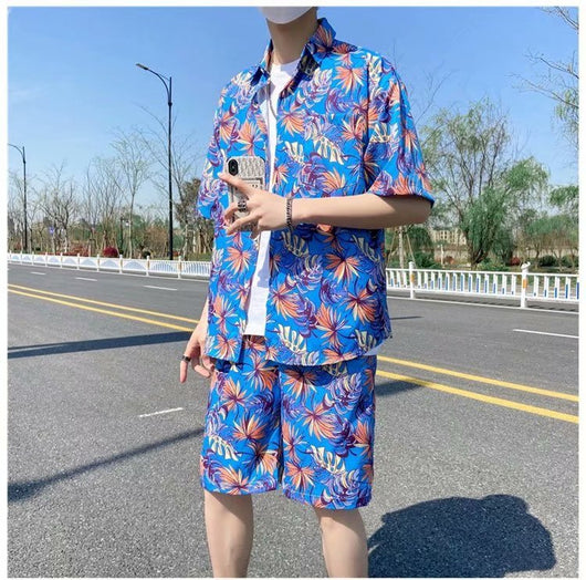 Conjunto de Playa Floral para Hombre - Camisa y Pantalones Cortos - Image 41
