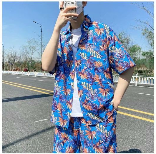 Conjunto de Playa Floral para Hombre - Camisa y Pantalones Cortos - Image 42