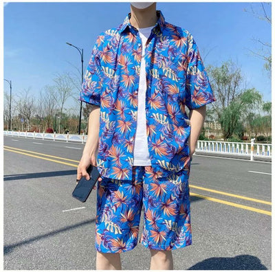 Conjunto de Playa Floral para Hombre - Camisa y Pantalones Cortos - Image 43