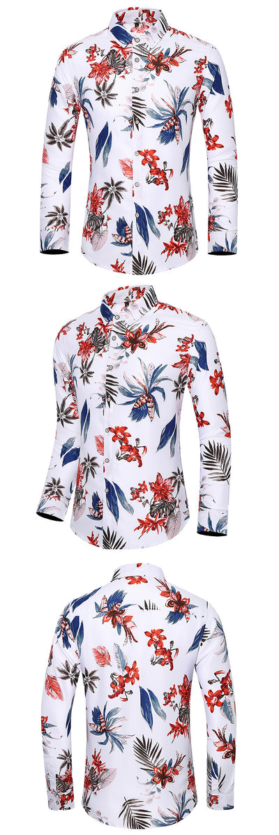 Camisa Estampada de Manga Larga para Hombre Talla Grande - Image 7