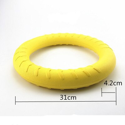 Bright yellow EVA pet ball dog toy with textured grooves and paw print details for interactive play. - Image 7