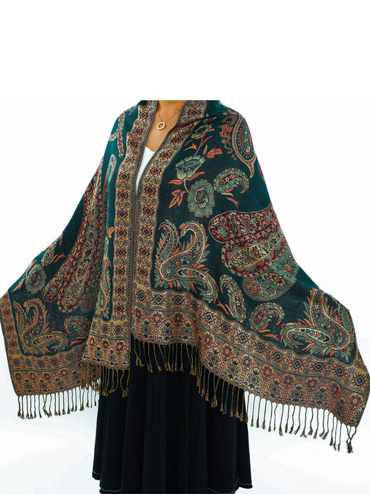 Poncho Bohemio Étnico Jacquard - Estilo Retro Nacional - Image 12