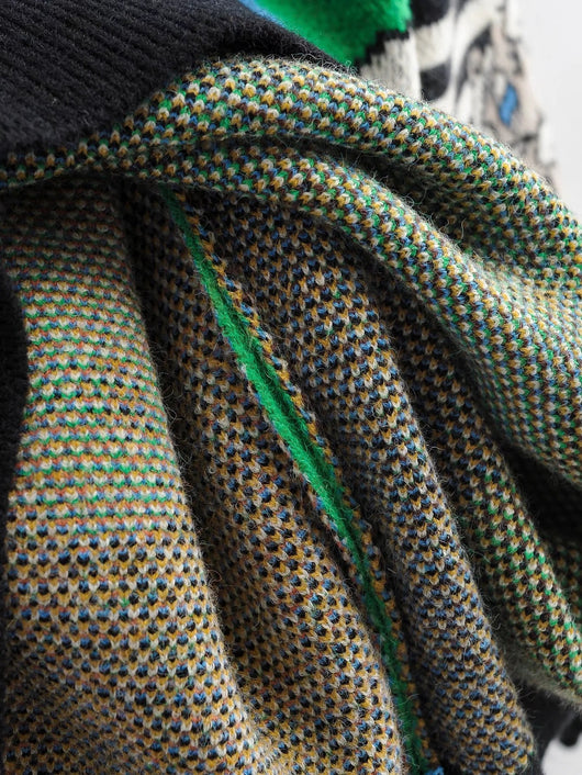 Suéter Tejido Jacquard con Contraste y Acolchado - Cuello Redondo - Image 13