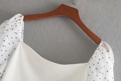 Blusa Estampado Lunares con Costuras Combinadas para Mujer - Image 12