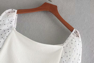 Blusa Estampado Lunares con Costuras Combinadas para Mujer - Image 13