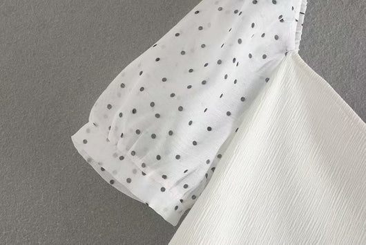 Blusa Estampado Lunares con Costuras Combinadas para Mujer - Image 14