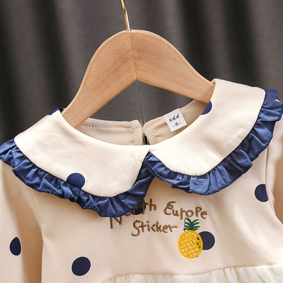 Vestido Infantil de Algodón Mesh con Manga Larga - Image 7