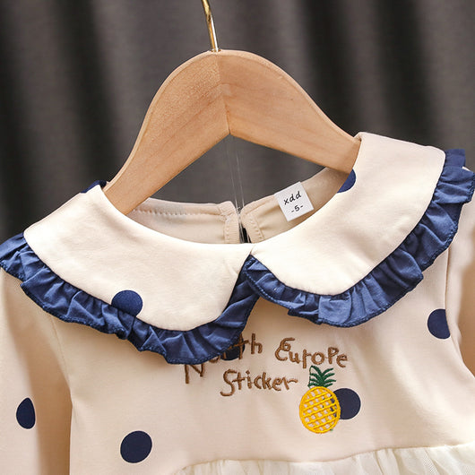 Vestido Infantil de Algodón Mesh con Manga Larga - Image 7
