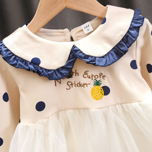 Vestido Infantil de Algodón Mesh con Manga Larga - Image 8
