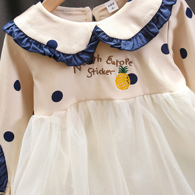 Vestido Infantil de Algodón Mesh con Manga Larga - Image 9