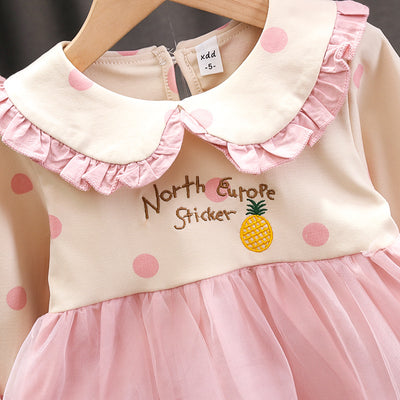 Vestido Infantil de Algodón Mesh con Manga Larga - Image 21
