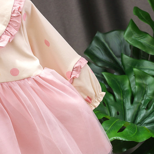 Vestido Infantil de Algodón Mesh con Manga Larga - Image 23