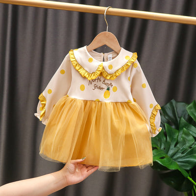 Vestido Infantil de Algodón Mesh con Manga Larga - Image 31