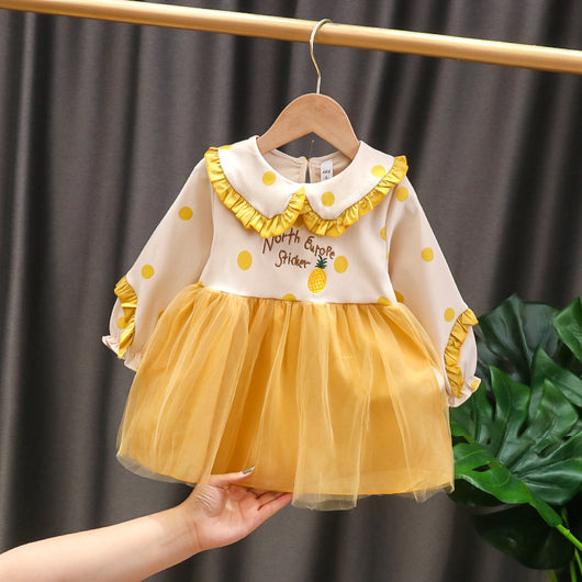 Vestido Infantil de Algodón Mesh con Manga Larga - Image 31