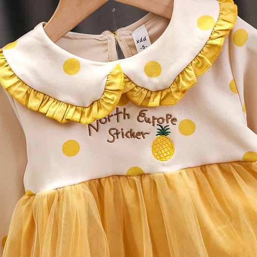 Vestido Infantil de Algodón Mesh con Manga Larga - Image 33