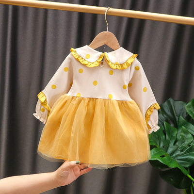 Vestido Infantil de Algodón Mesh con Manga Larga - Image 36