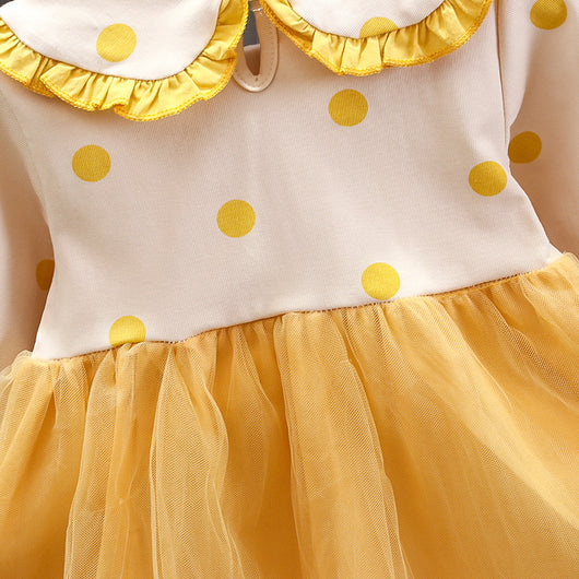 Vestido Infantil de Algodón Mesh con Manga Larga - Image 38
