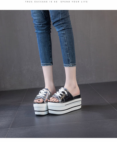 Sandalias Mujer Verano Suela Gruesa Acolchada Combinada - Image 11