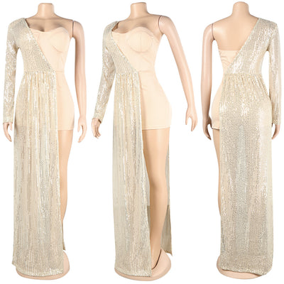 Jumpsuit Elegante Asimétrico con Lentejuelas y Transparencias - Image 22