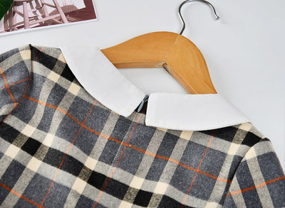 Vestido Princesa Niña Estilo Occidental a Cuadros para Otoño - Image 9