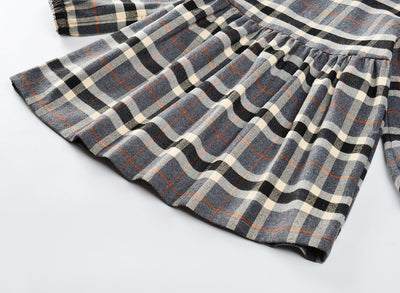 Vestido Princesa Niña Estilo Occidental a Cuadros para Otoño - Image 11
